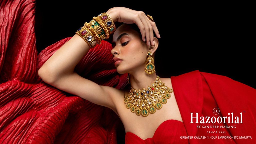Hazoorilal Gold Collecton - Necklac, Earring, Bangles